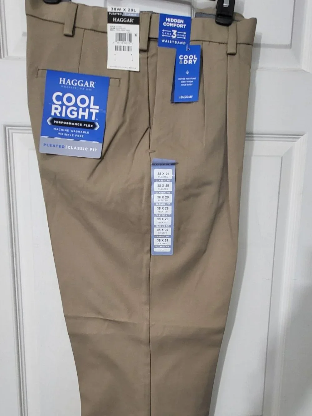 Haggar,  Cool Right,  Performance Flex38x30, Pleaded, Classic Fit